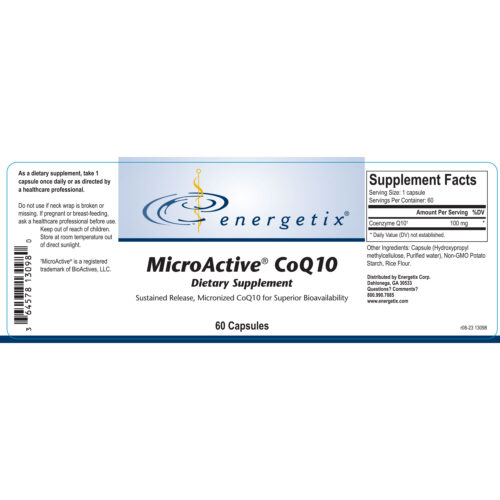 MicroActive CoQ10 60 Cap Label
