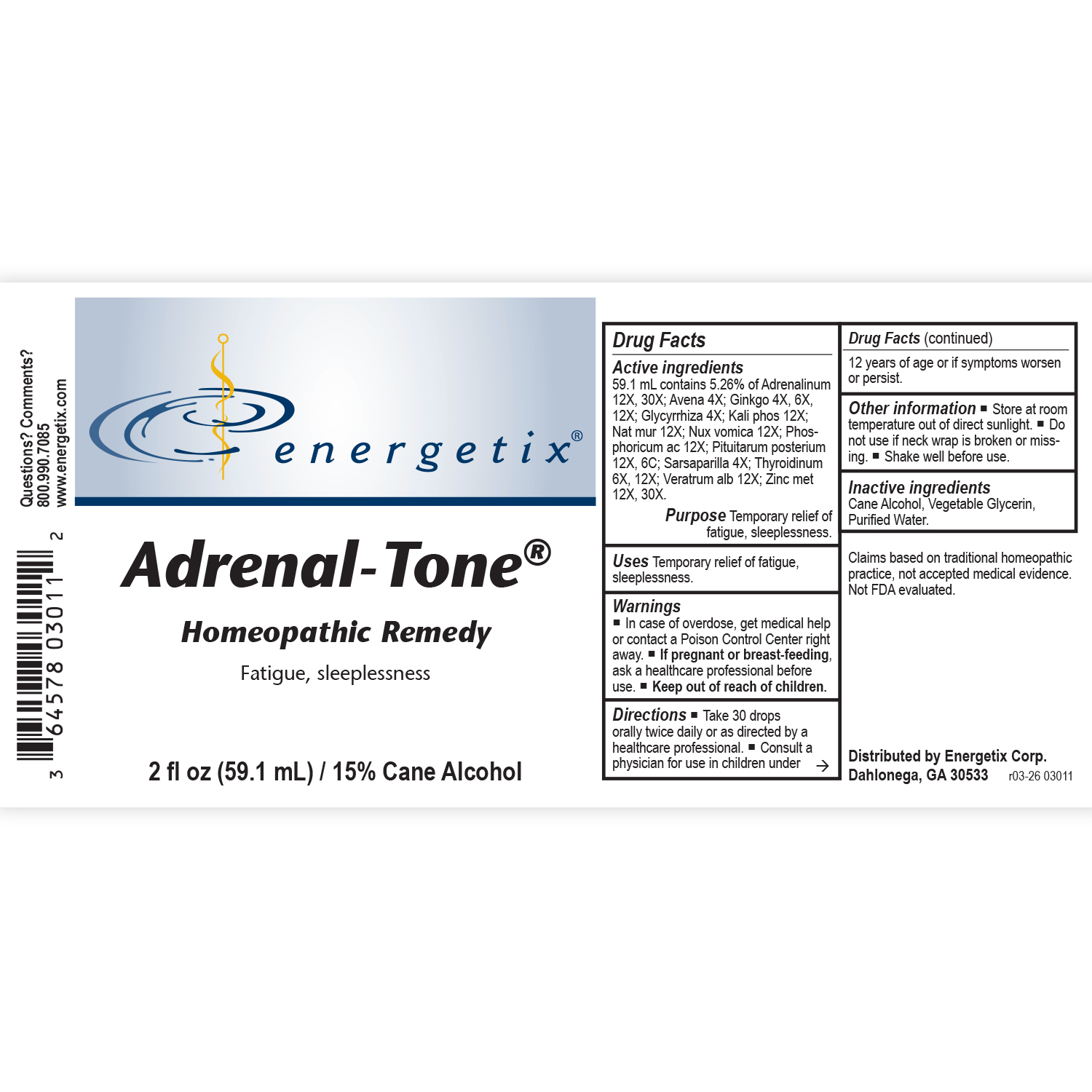 Adrenal-Tone Label