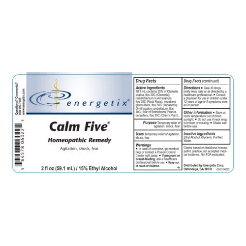 Calm Five 2oz Label