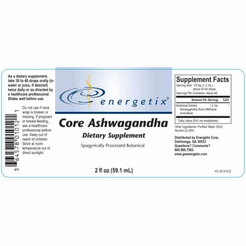 Core Ashwagandha Label