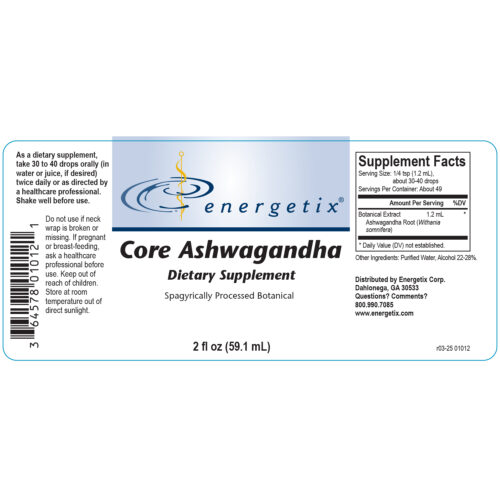 Core Ashwagandha Label
