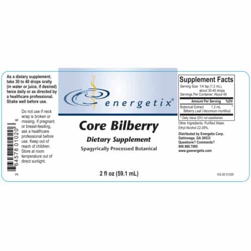 Core Bilberry Blend Label