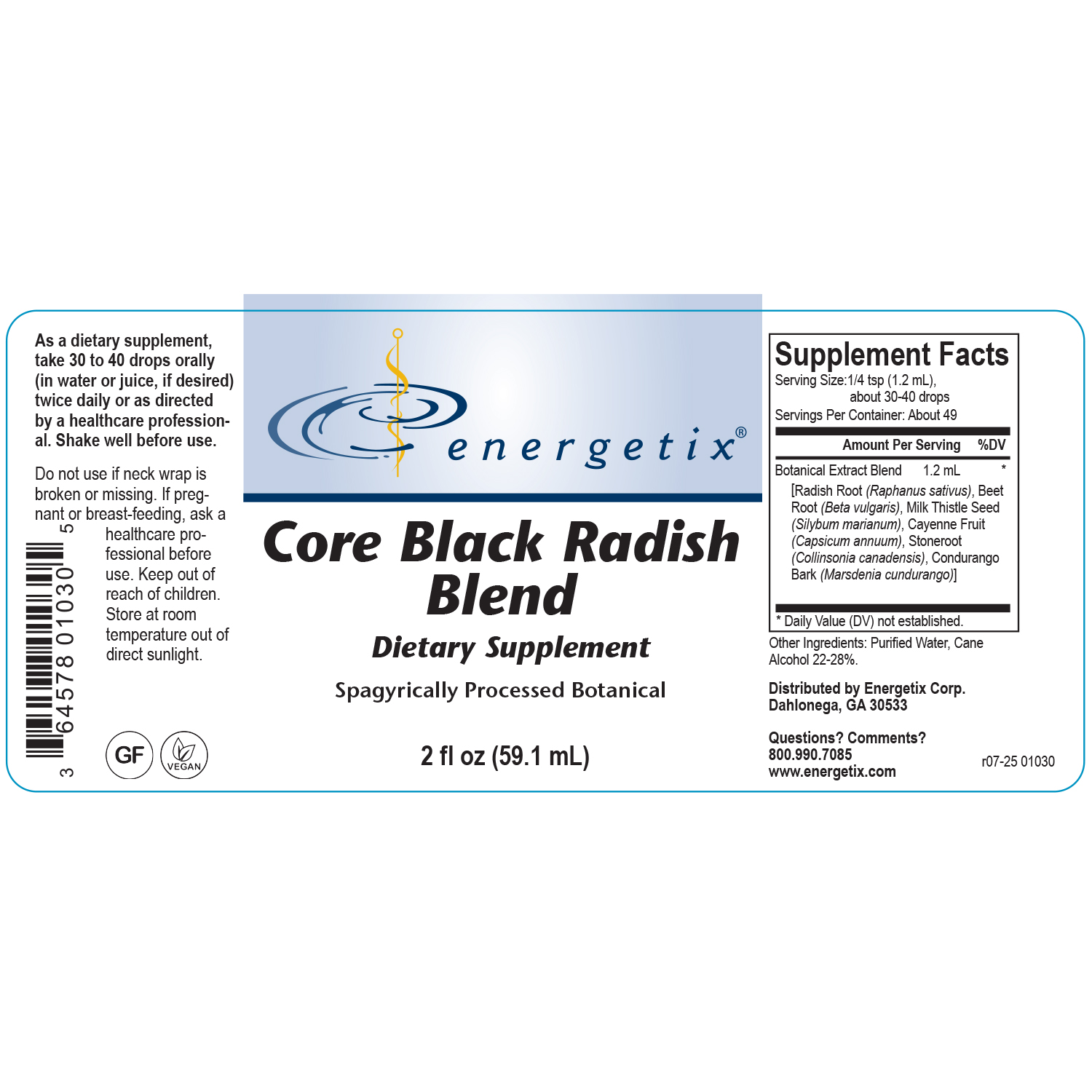 Core Black Radish Blend Label