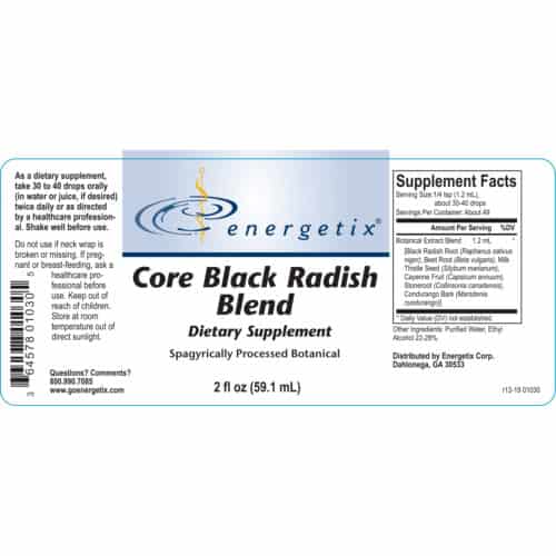 Core Black Radish Blend Label