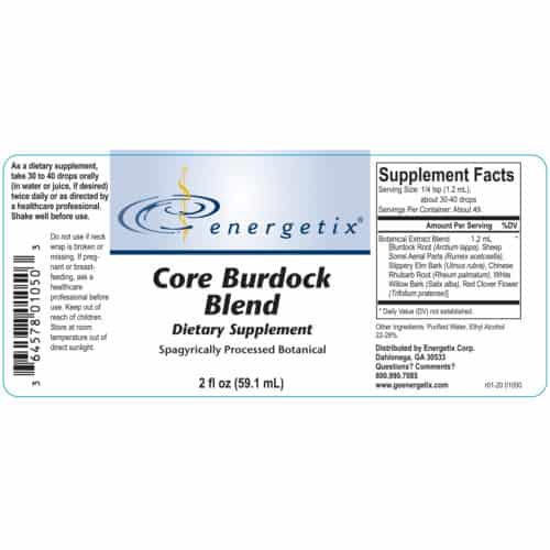 Core Burdock Blend Label
