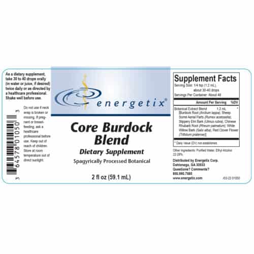 Core Burdock Blend Label