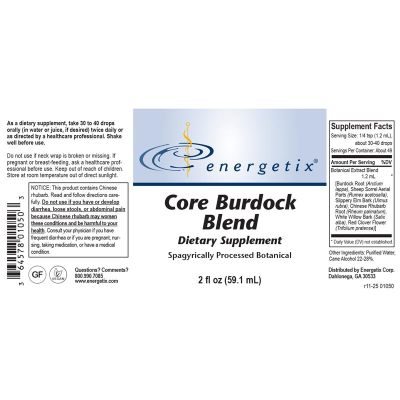Core Burdock Blend Label