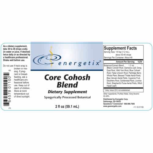 Core Cohosh Blend Label