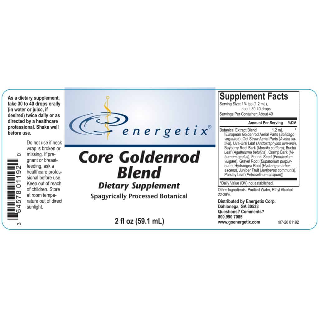 Core Goldenrod Blend Spagyrically Processed Botanical Energetix