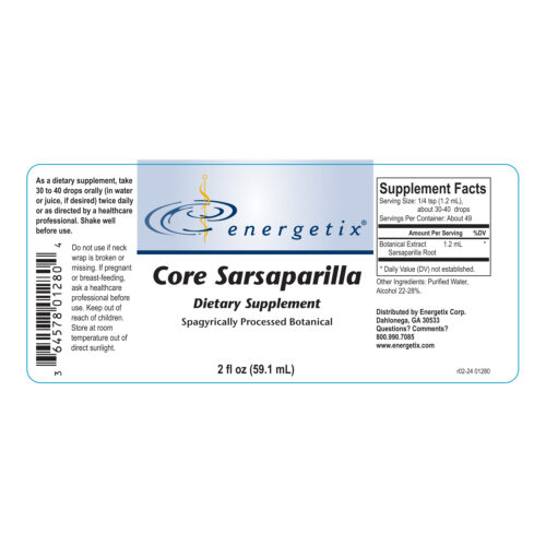 Core Sarsaparilla Label