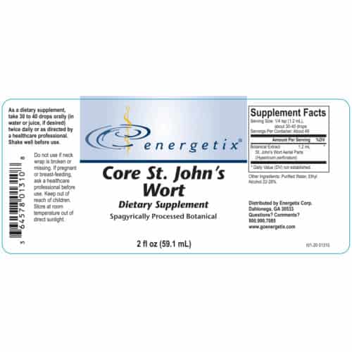 Core St. Johns Wort Label