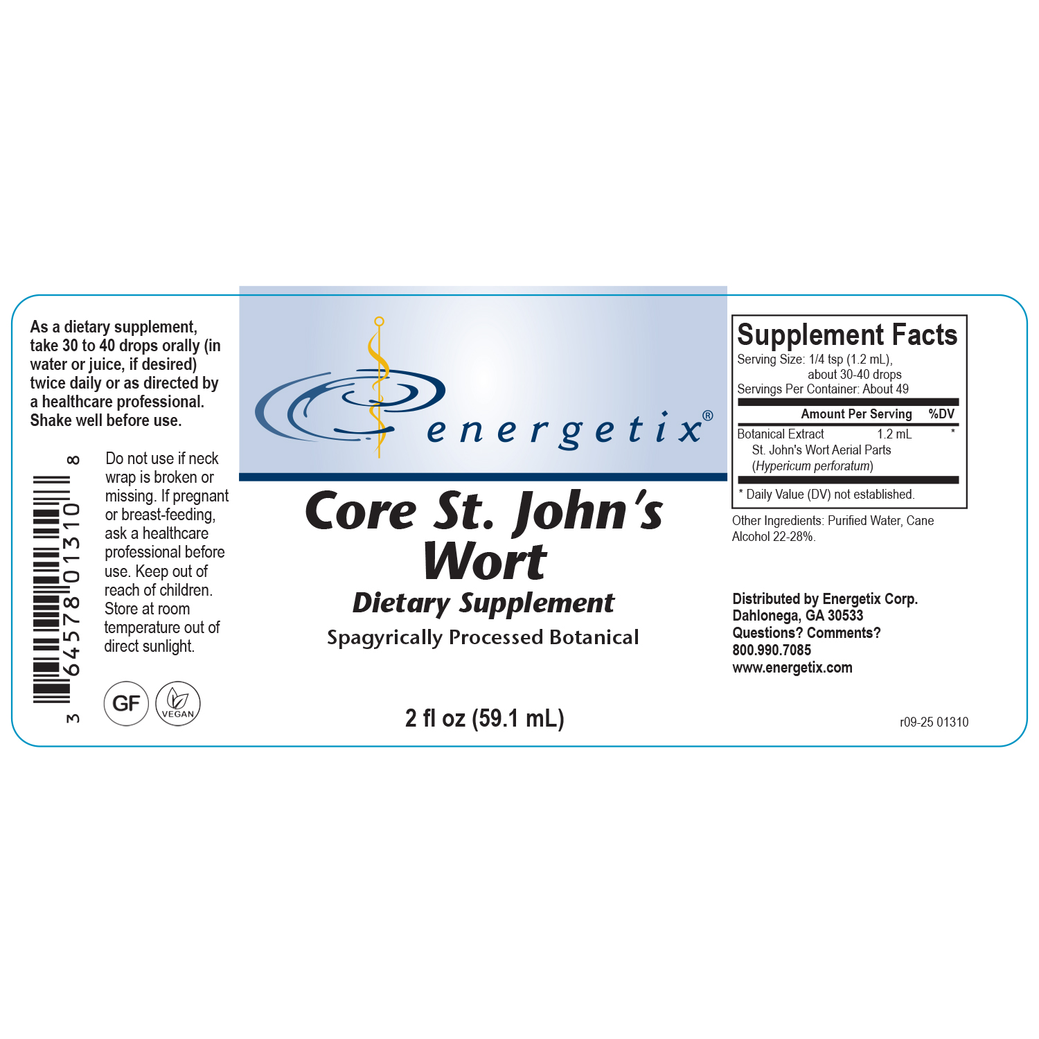 Core St. John's Wort Label