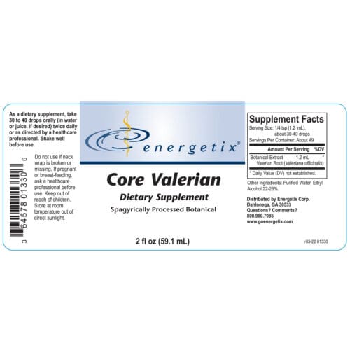 Core Valerian Blend Label
