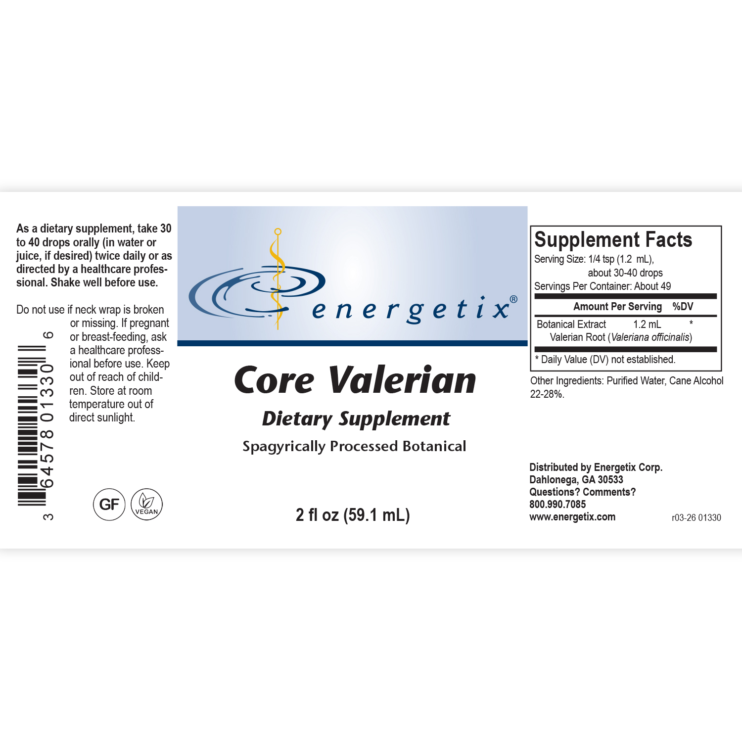 Core Valerian Label