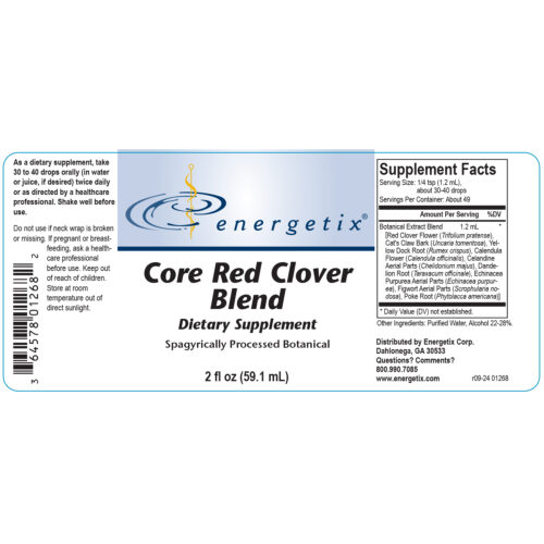 Core Red Clover Blend Label