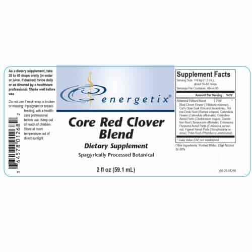 Core Red Clover Blend Label