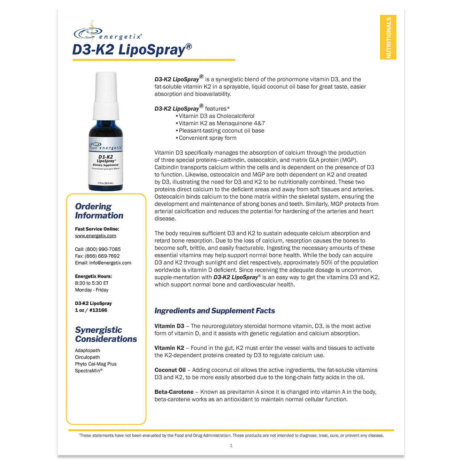 D3-K2 LipoSpray Detail Sheet Thumbnail