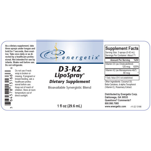 D3-K2 LipoSpray Label