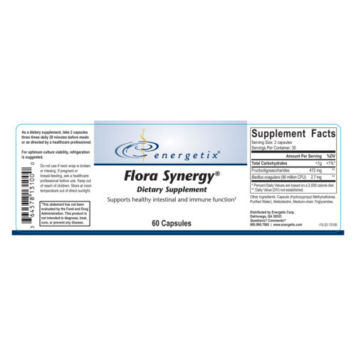 Flora Synergy 60 Capsules Label