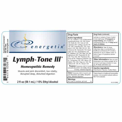 Lymph-Tone III Label