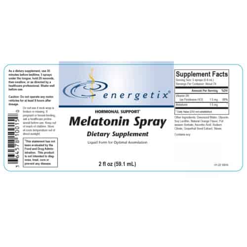 Melatonin Spray Label