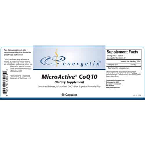MicroActive CoQ10 Label