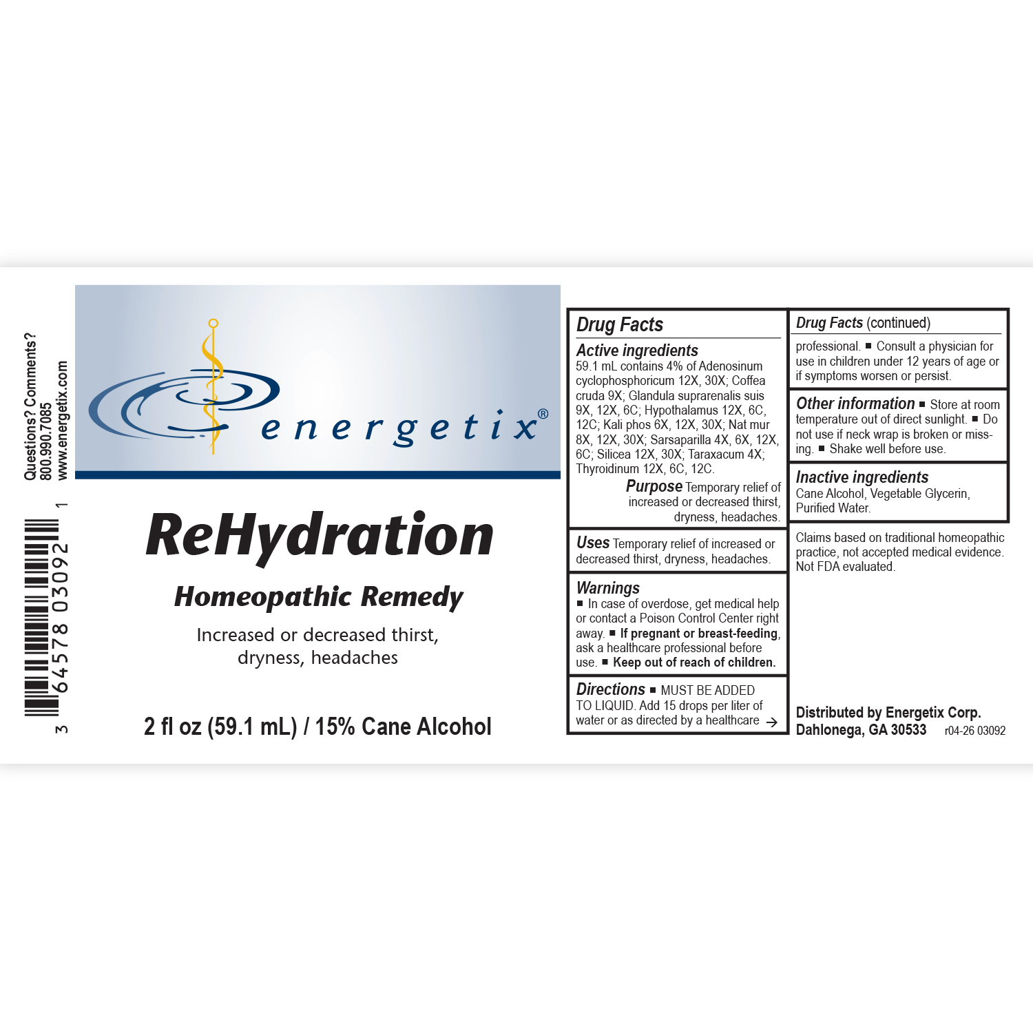 ReHydration 2oz Label