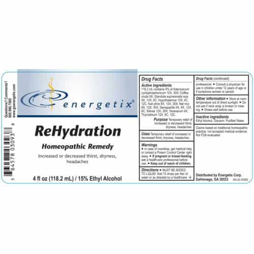 ReHydration 4oz Label