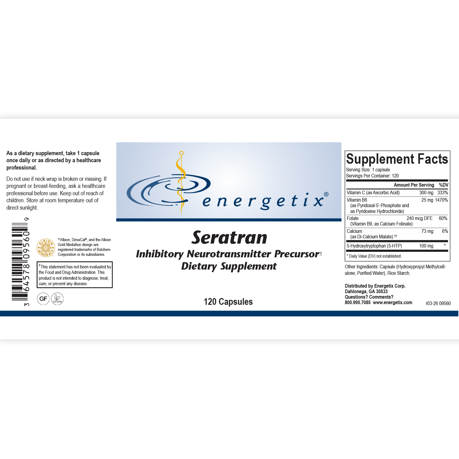 Seratran 120 Caps Label