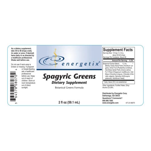 Spagyric Greens 2oz Label
