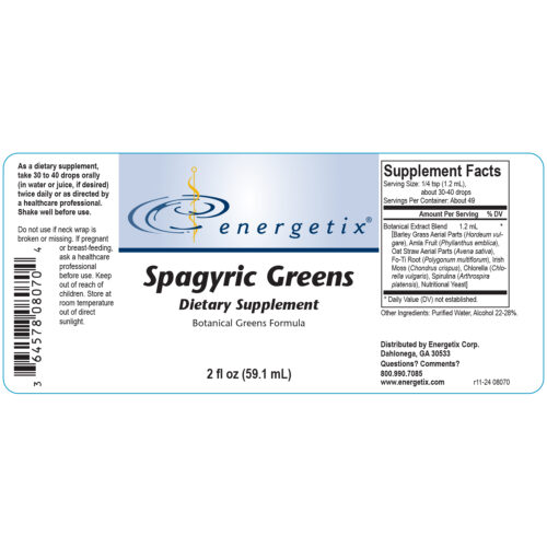 Spagyric Greens Label