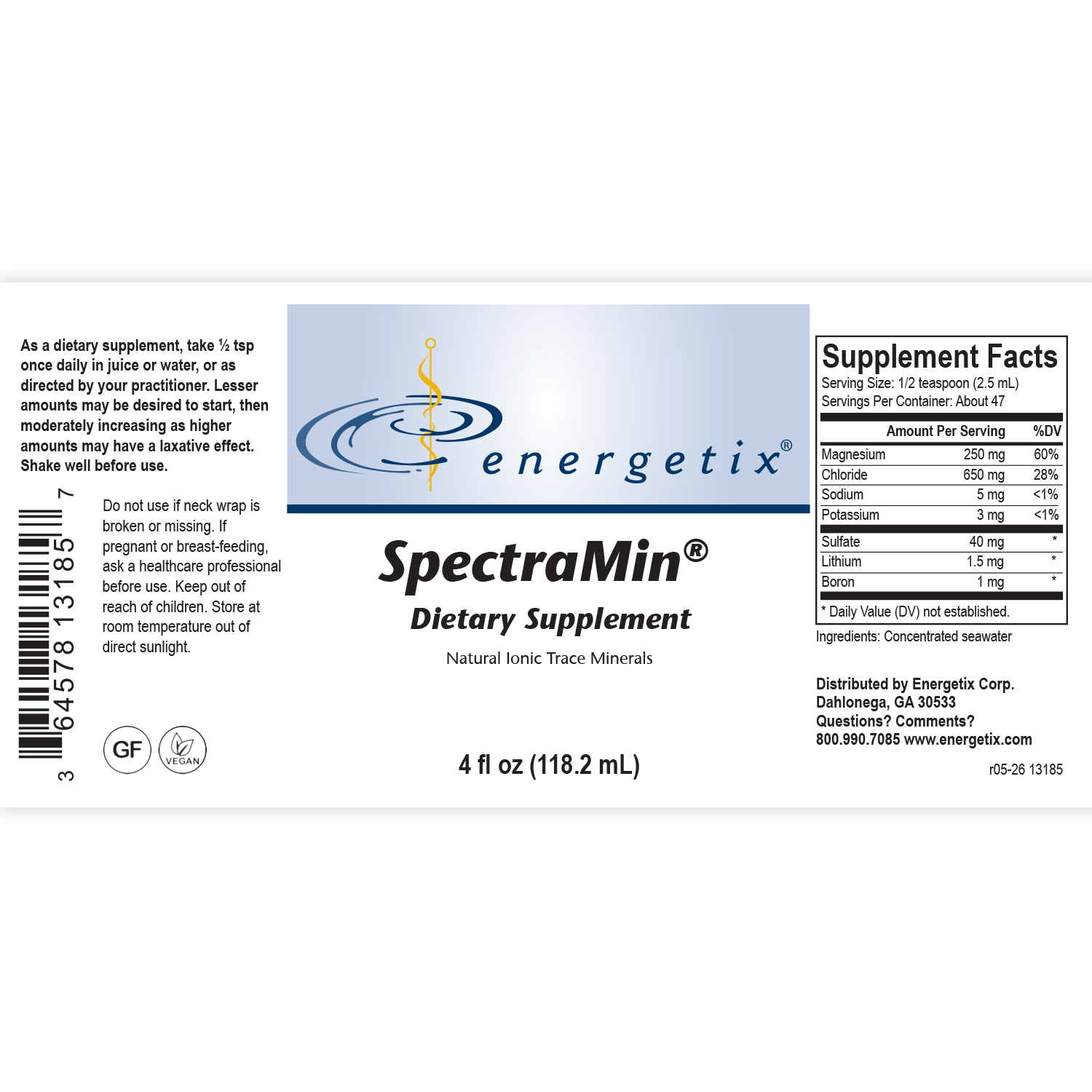 SpectraMin 4oz Label