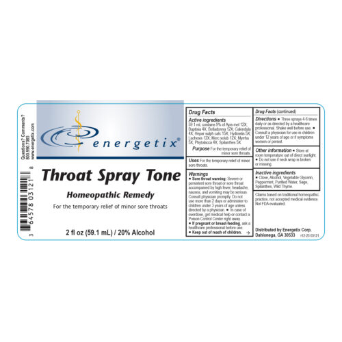 Throat Spray Tone Label